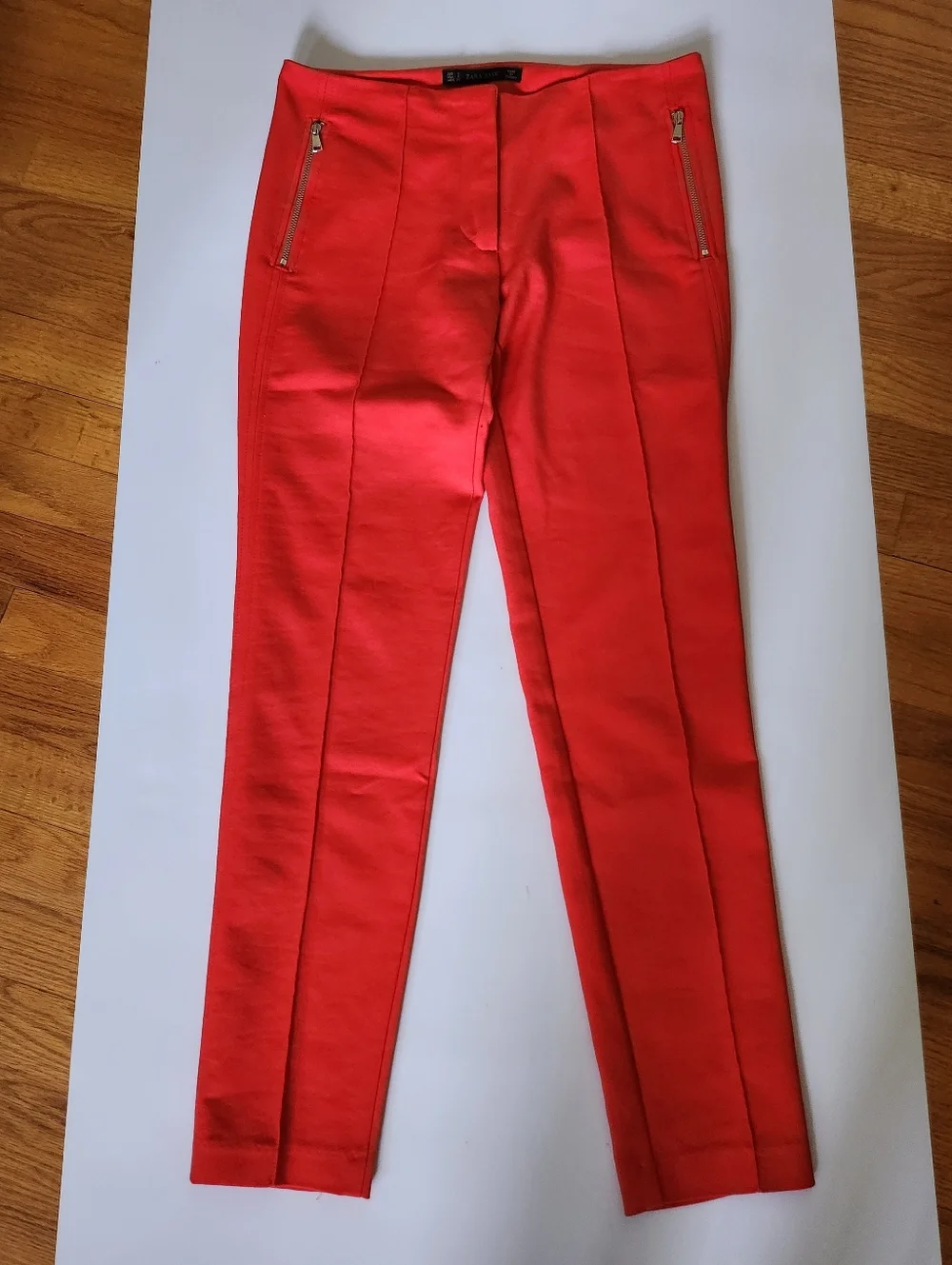 Zara Basic Red Tailored Pants - Picture 1 of 10